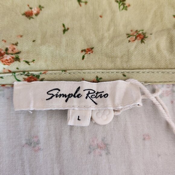 Simple Retro Floral Scalloped Collar Blouse | Women’s L - Picture 5 of 10